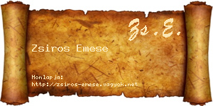 Zsiros Emese névjegykártya
