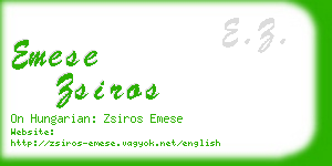 emese zsiros business card